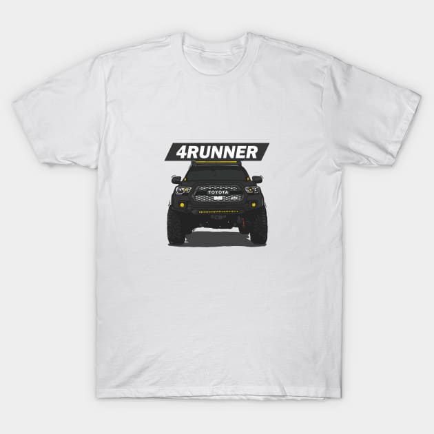 4Runner Toyota Front View - Black T-Shirt by 4x4 Sketch